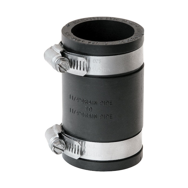 Fernco Fernco Schedule 40 1-1/4 in. Hub X 1-1/4 in. D Hub PVC Flexible Coupling 1 pk P1056-125 - main